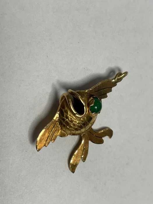 Złota zawieszka wisiorek Ryba Pirania 18kt 3,7g