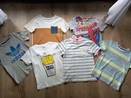 T-shirt H&M Adidas cool club 6 szt r.122/128