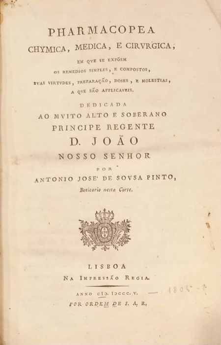 Pharmacopea Chymica, Medica, E Cirurgica, 1.ª ed. 1805