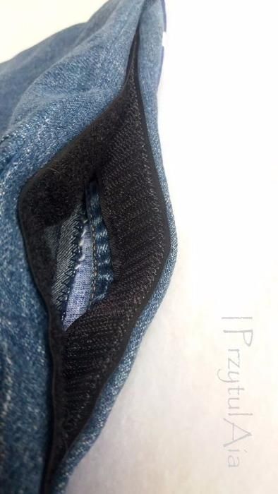 Patchwork poszewka pokrowiec dżinsowy jeans poduszka