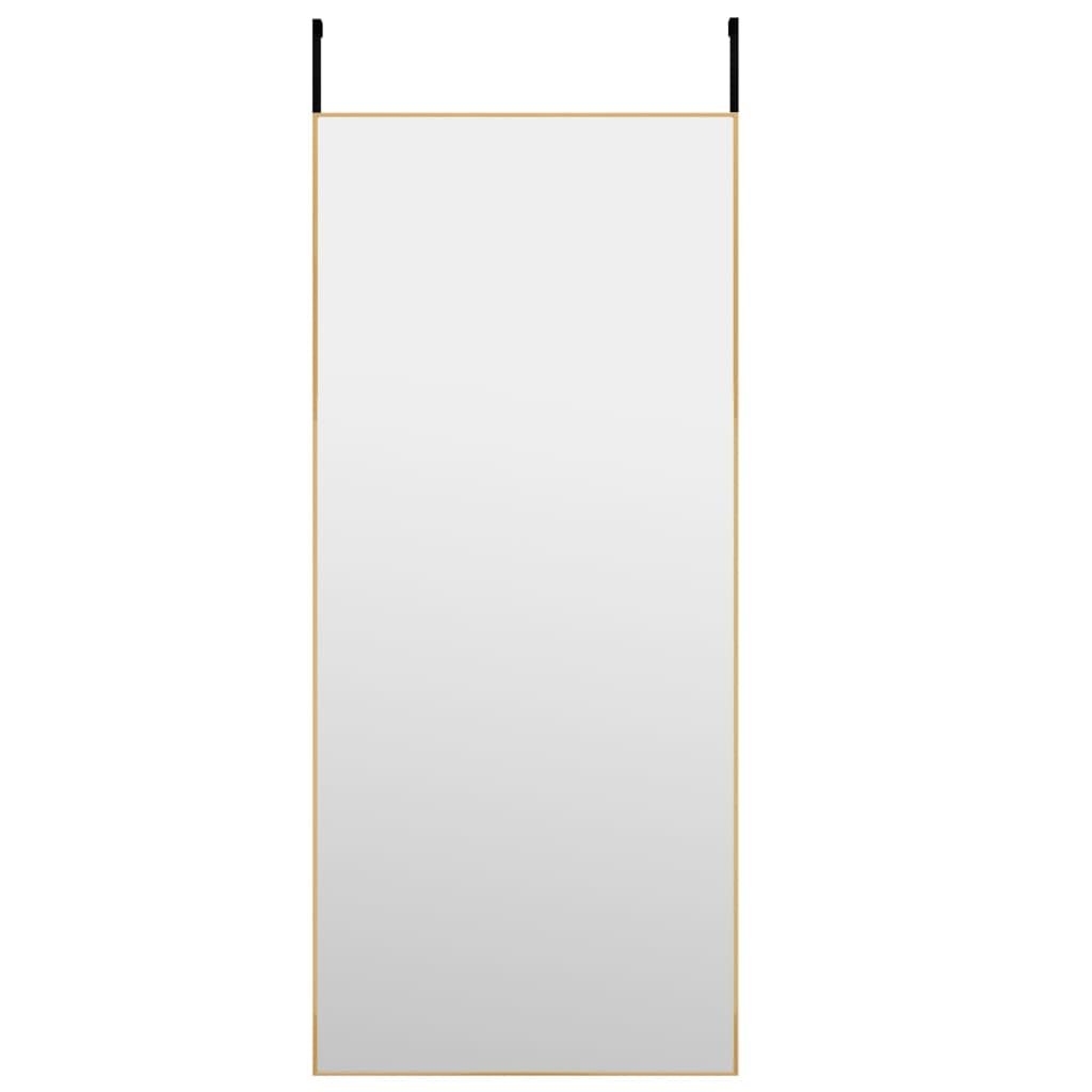 Vidaxl Lustro Na Drzwi, Złote, 40X100 Cm, Szkło I Aluminium
