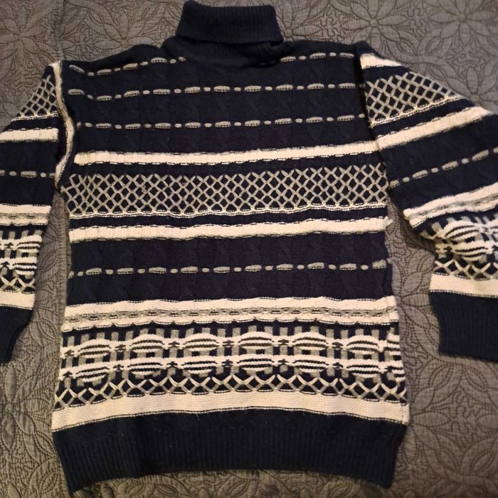 BARIS Wełniany gruby sweter golf/ z golfem shetland r. XL/XXL