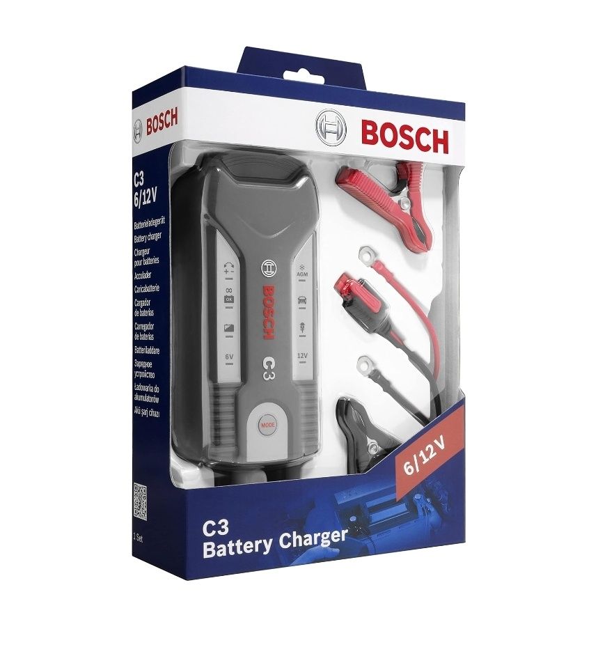 Bosch Carregador de bateria para carro e moto 12v e 6v