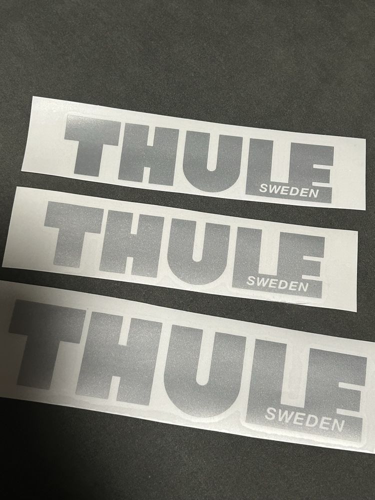Naklejki Thule x3 szt na bagażnik dachowy 14x3,4cm