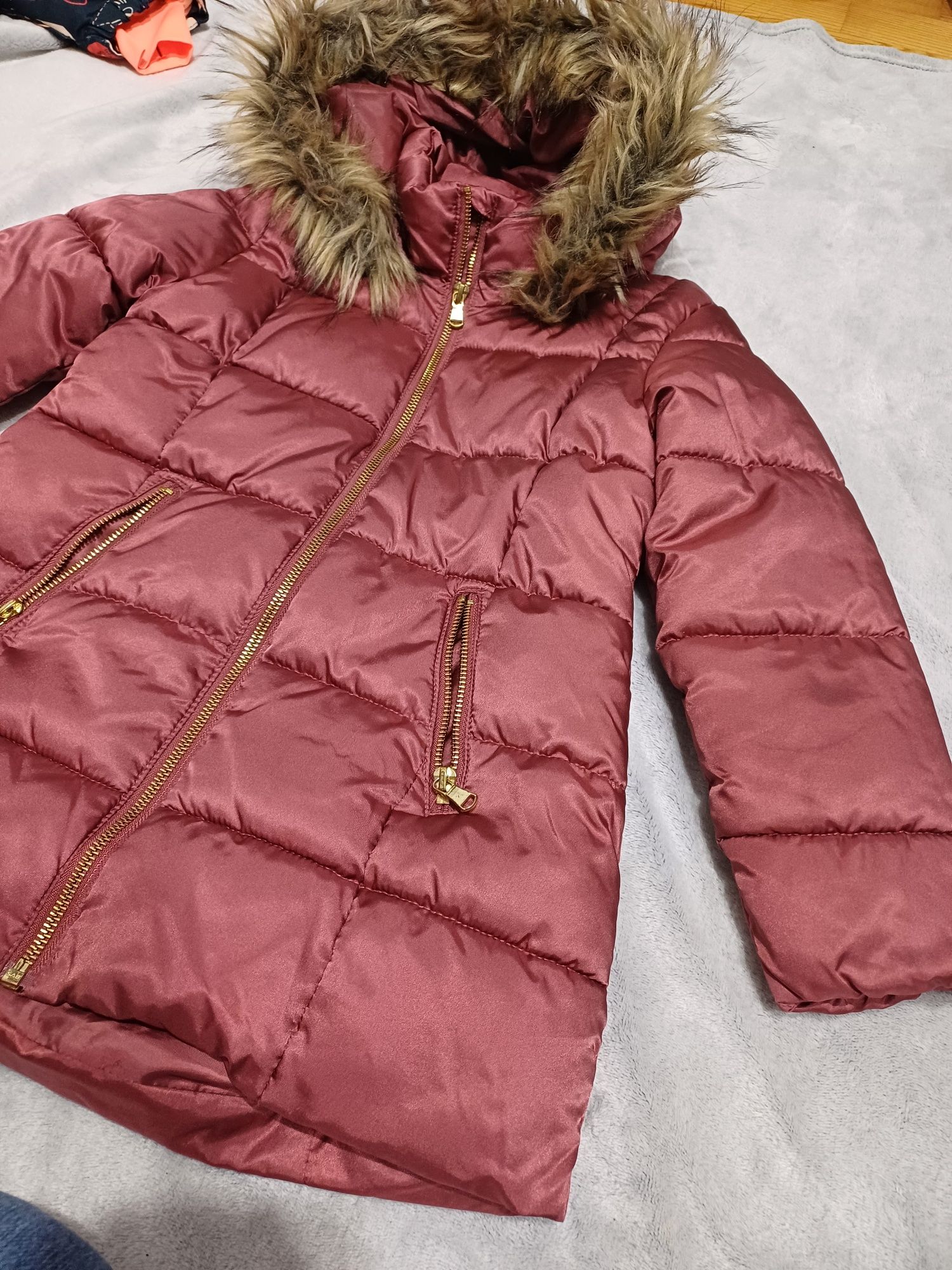 Kurtka H&M r.122 bordowa