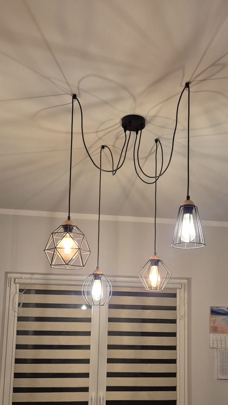 Lampa loft do jadalni - żarówki w komplecie