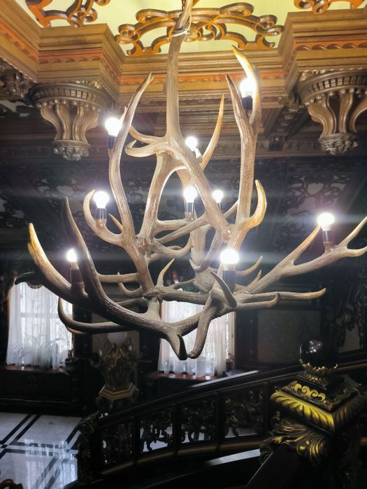 Люстри та  бра з рог  оленя