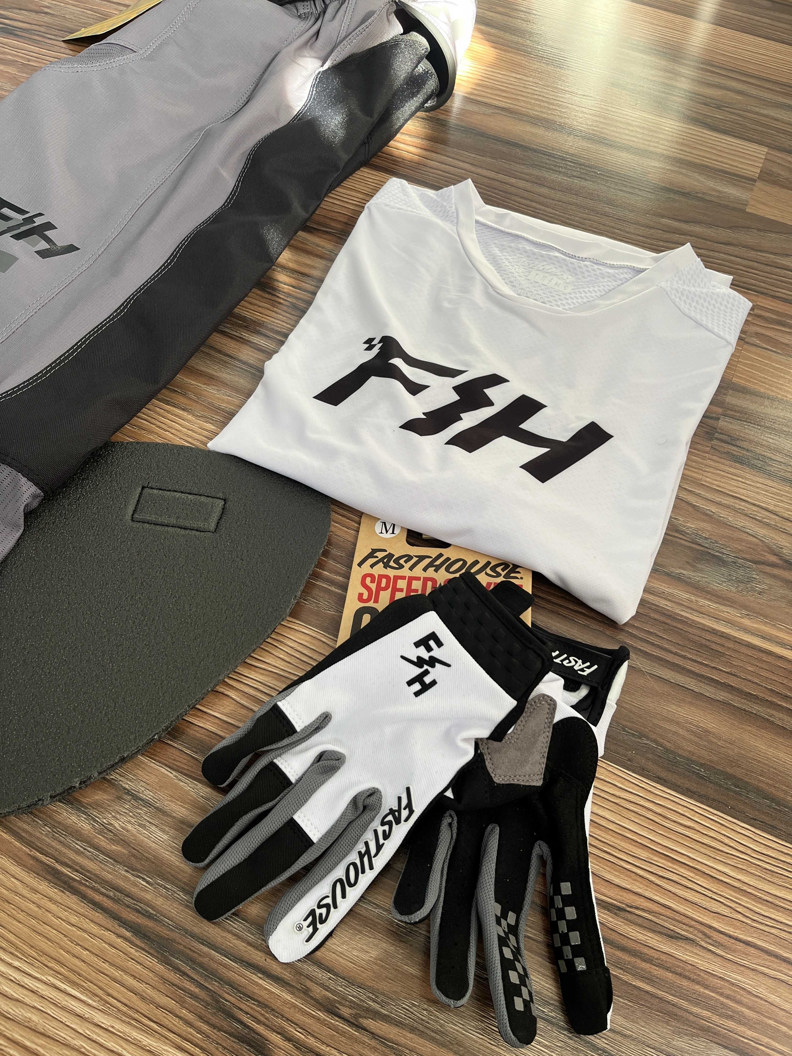 Strój FastHouse Threads (Grey White)(cross,quad,enduro,mtb,dh)