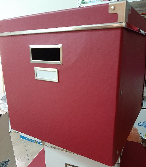 2 caixas de arrumação c/tampa IKEA Kassett vermelhas novas