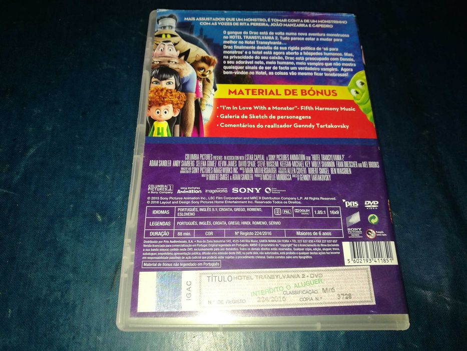 HOTEL TRANSYLVANIA 2 DVD (áudio Português)