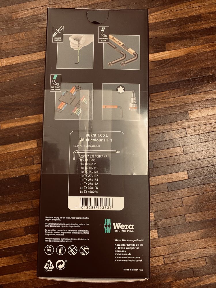 Wera 967 SL/9 TORX HF XL zestaw długich kluczy trzpieniowych trzymanie