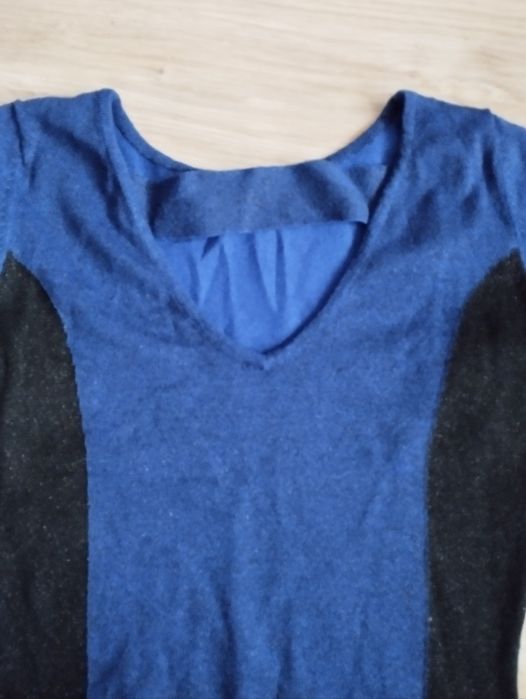 Granatowo-czarna sukienka ołówkowa