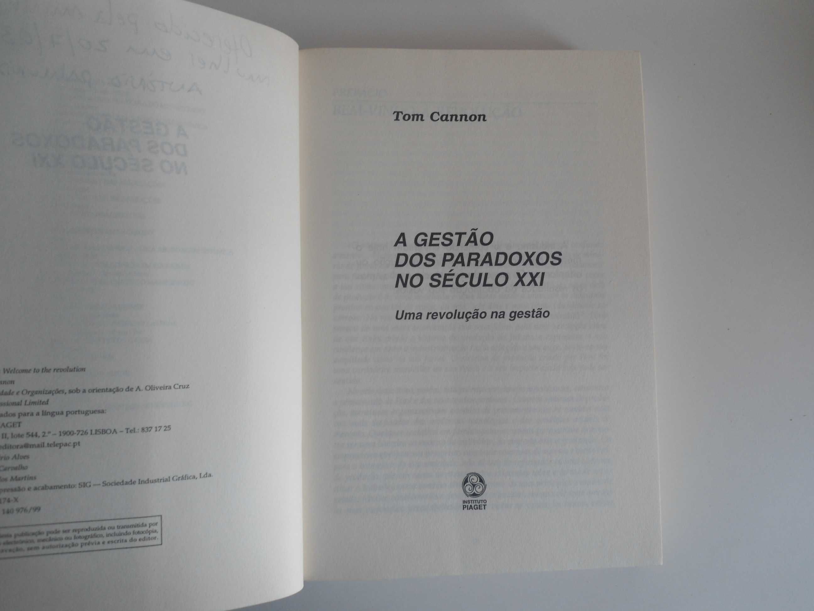 A Gestão dos Paradoxos no século XXI por Tom Cannon (1999)