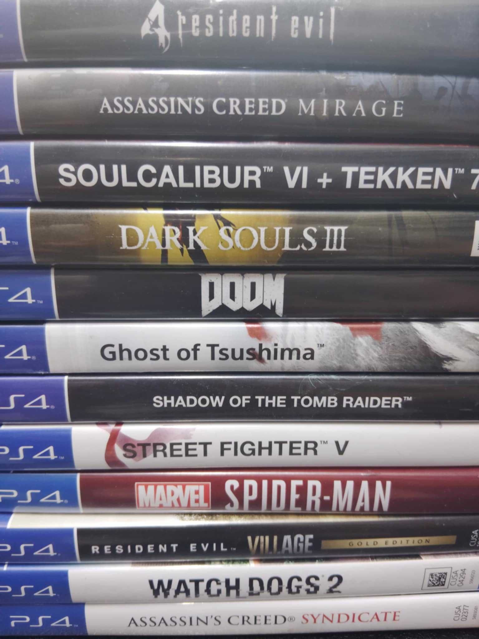 Zestaw 12 gier PS4 assassin,watch dogs, resident, spiderman, shadow