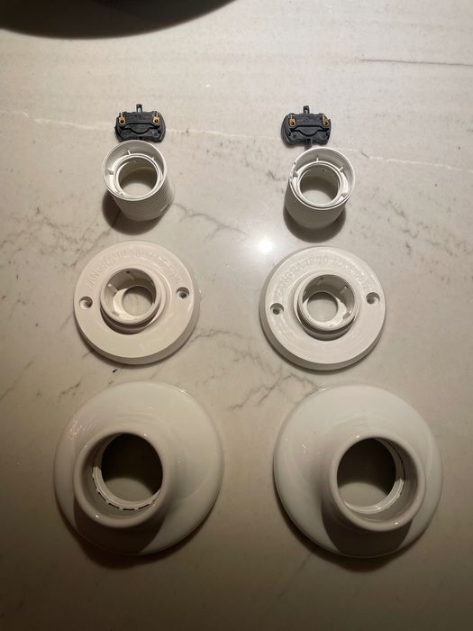 2 x Porcelanowa lampa biała 001 ZANGRA