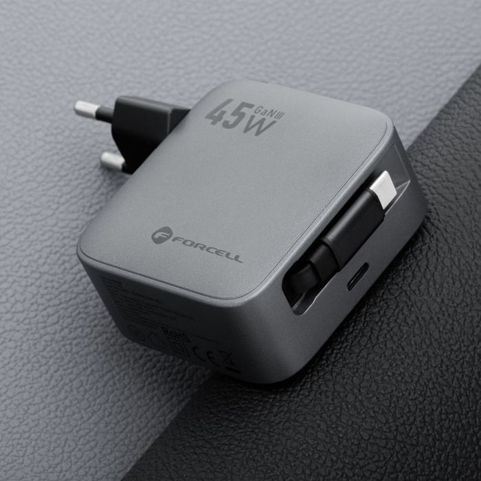 Forcell Ładowarka F-Energy GaN USB C 45W szara