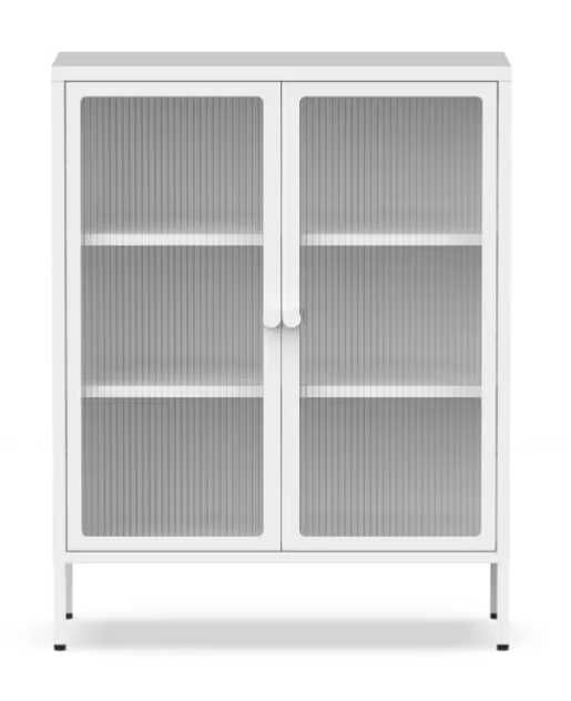 Szafka metalowa z drzwiczkami szklanymi biała Tulip CB10  Flexispot