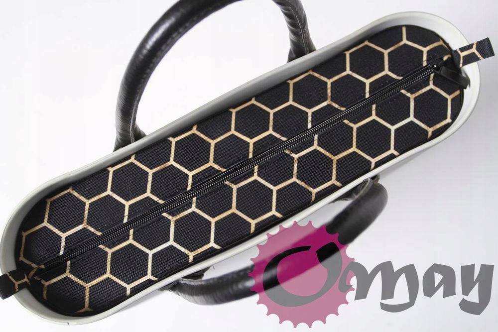 organizer OBAG MINI czarny złote plastry miodu wkład OMAY