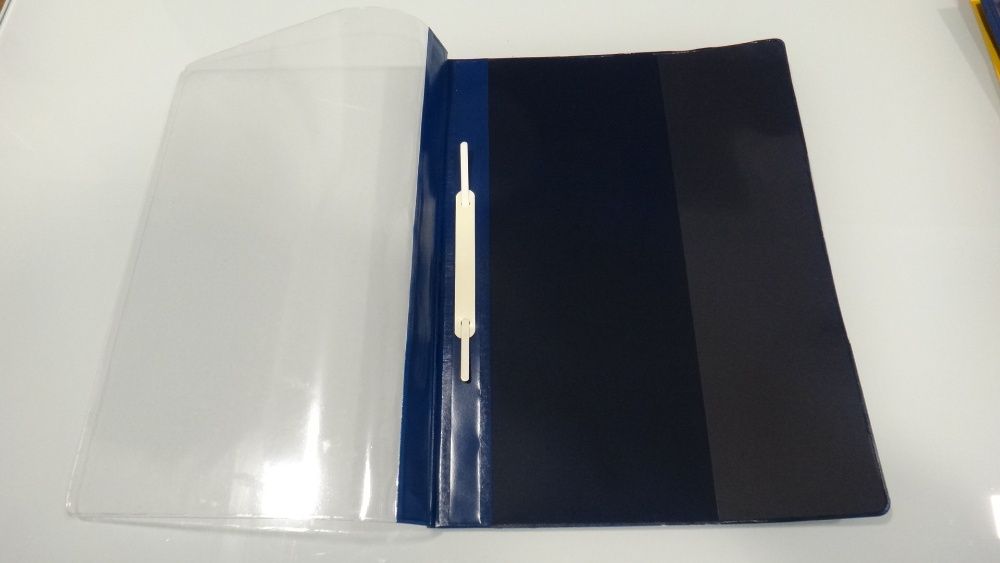 Pasta plastico A/4 côr Azul Capa transparente com ferragem ( Novas )