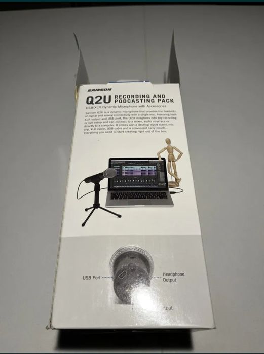 Samson Q2U podcast microfone + Braço de mesa