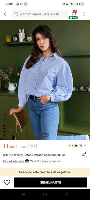 Camisa riscas Shein