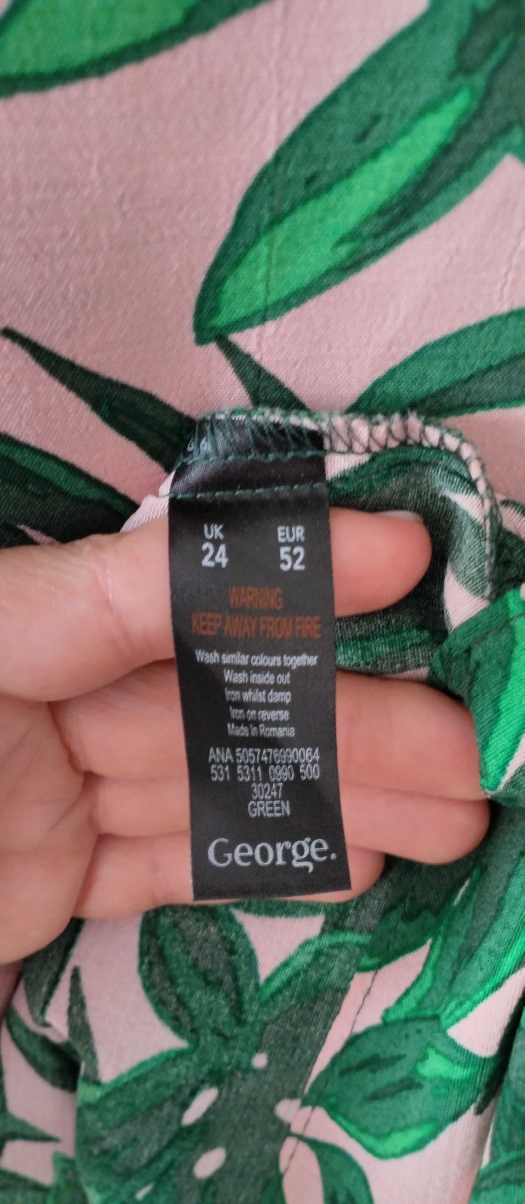 Bluzka z krótkim rękawem damska elegancja zielona 6XL/52 George