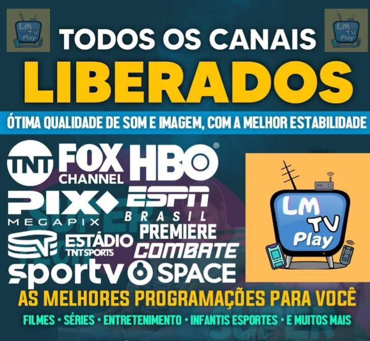 TV box memória 4gb e armazenamento  64 Gb canais todos liberados.