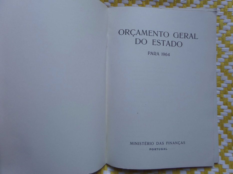 Orçamento Geral Do Estado Para 1964 – Ministério Das Finanças