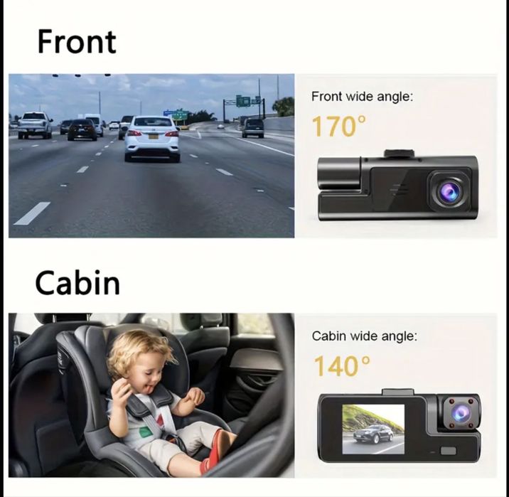 Відеореєстратор автомобільний з камерою салону