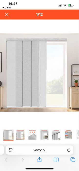 Zasłony panelowe 4 panele zaciemniajace szare