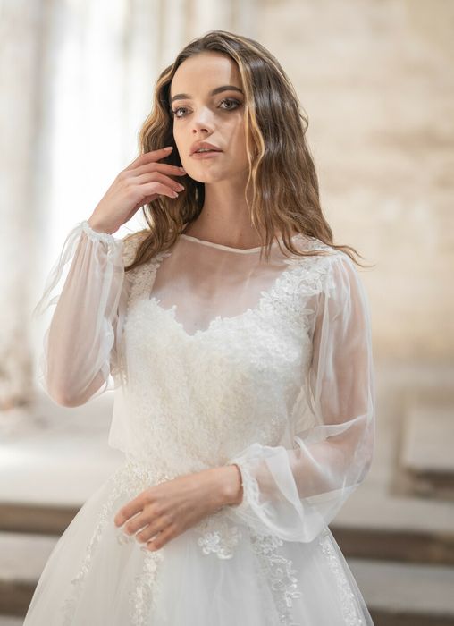 Suknia ślubna muślin 38 niska kobieta