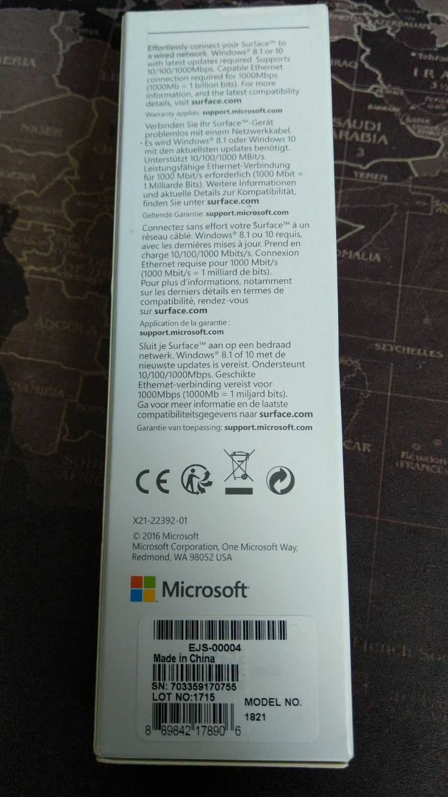 Перехідник Microsoft Surface USB to RJ45 model 1821. Оригінал. Новий.