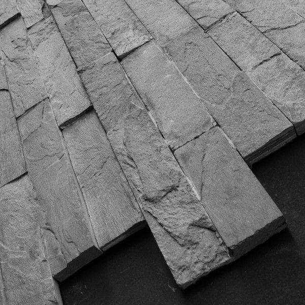 Panel kamienny łupek czarny mat 10x36 cm