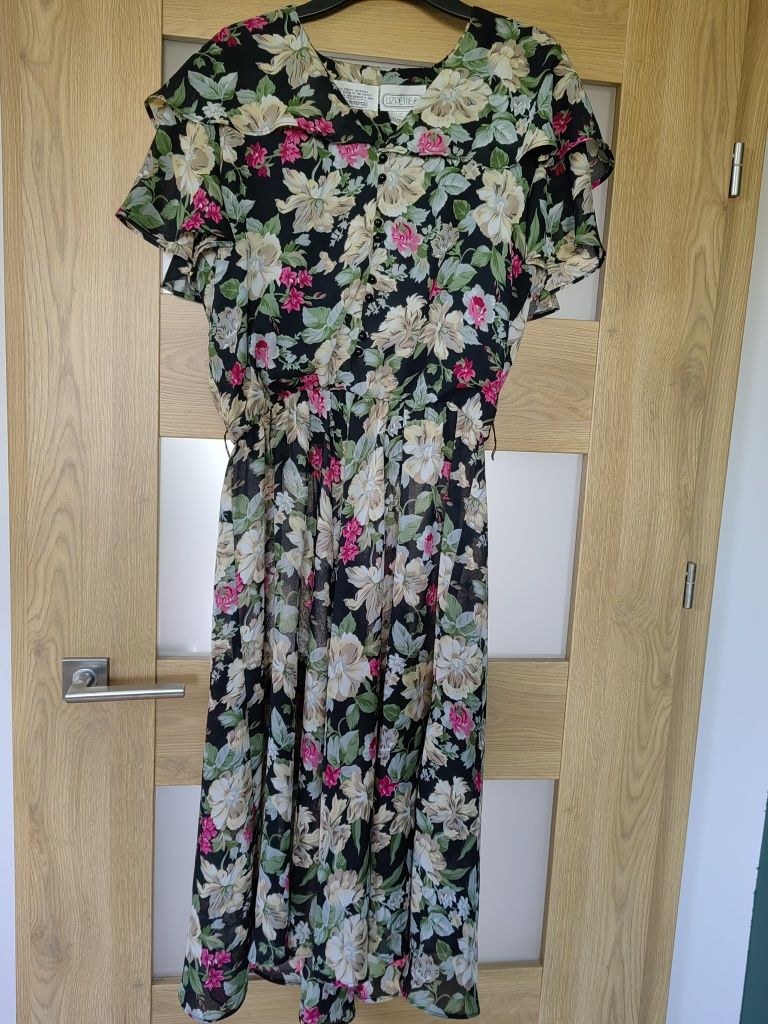 Vintage sukienka cottage w kwiaty