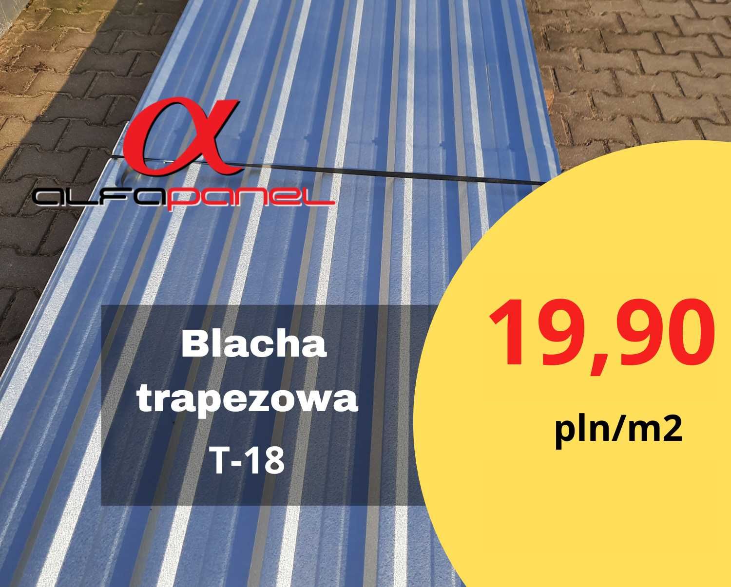 Blacha trapezowa dachowa i elewacyjna T18, ocynk Kościan