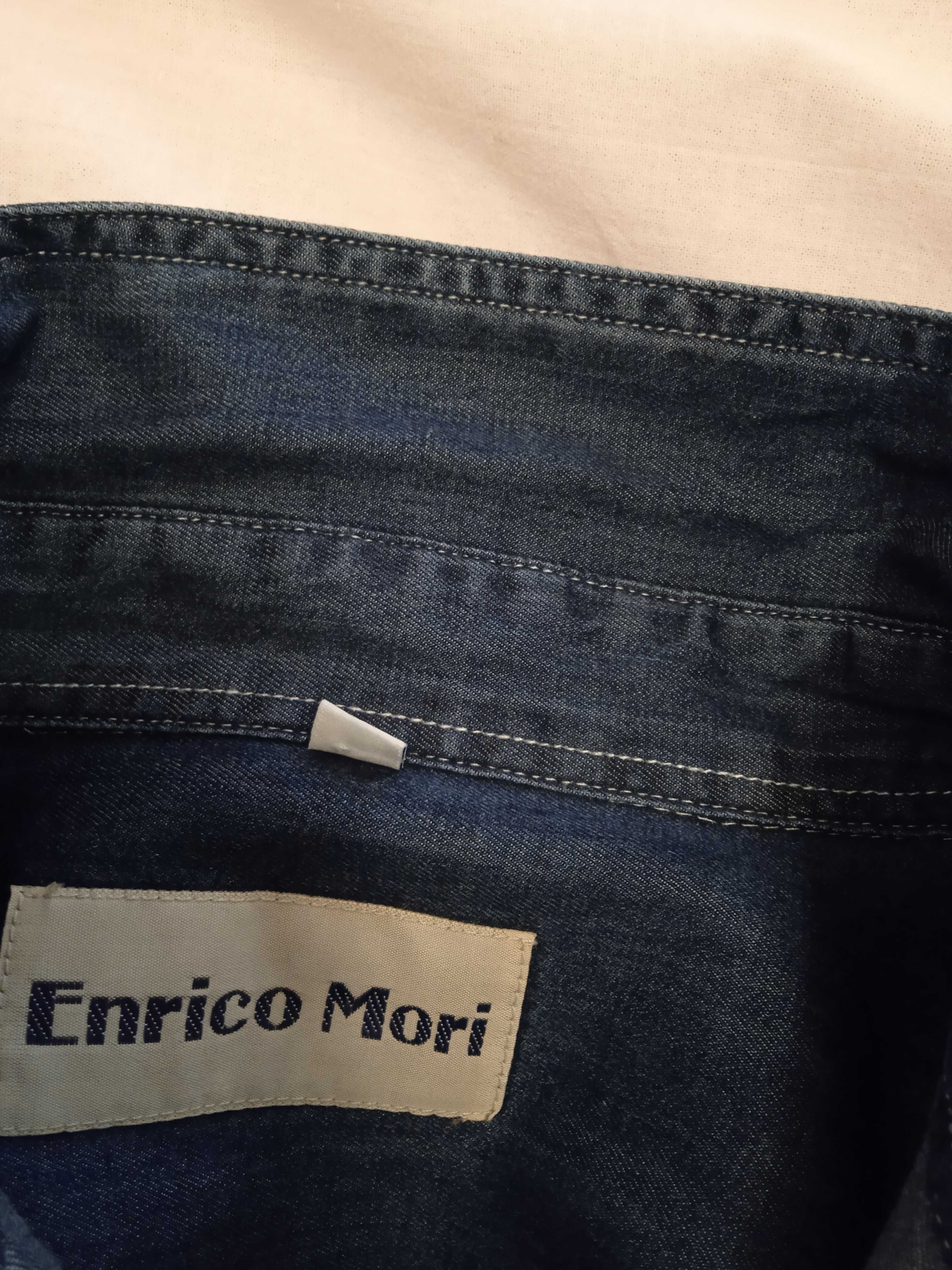 Koszula męska jeans Enrico Mori L 41/42 cotton.