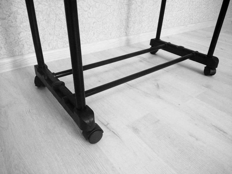 Стійка телескопічна подвійна вішалка для одягу та взуття до 30 кг