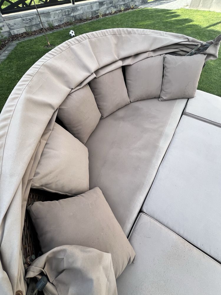 Merxx Riva wyspa relaksacyjna, Ø 180 cm, brązowa plecionka rattan