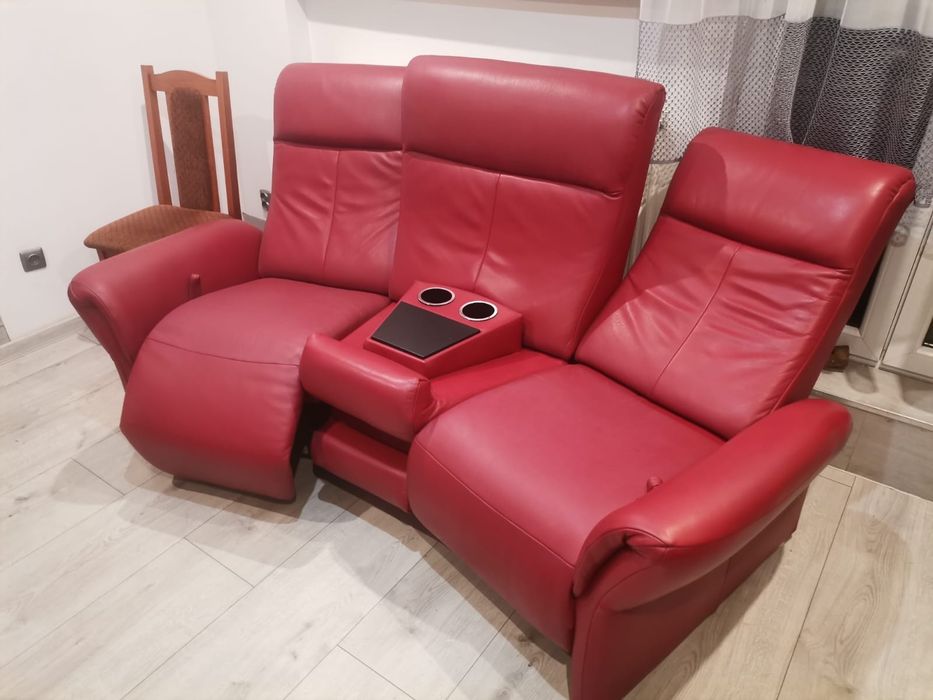 Kinowy skórzany relax relaks, barek.