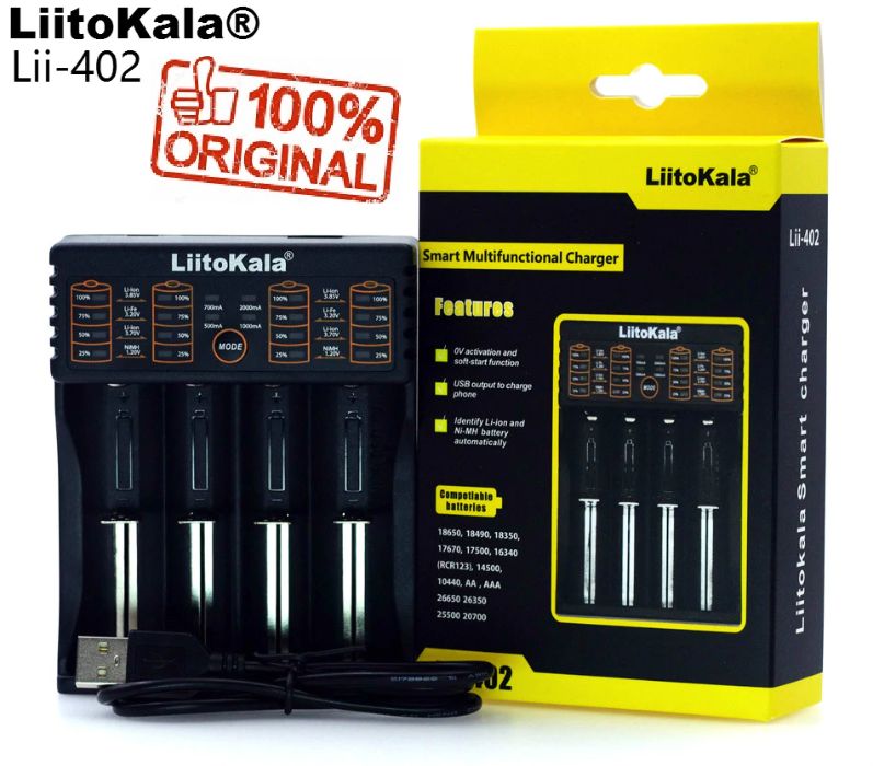 Оригинал! Зарядное устройство LiitoKala Lii-402 18650 AA AAA powerbank