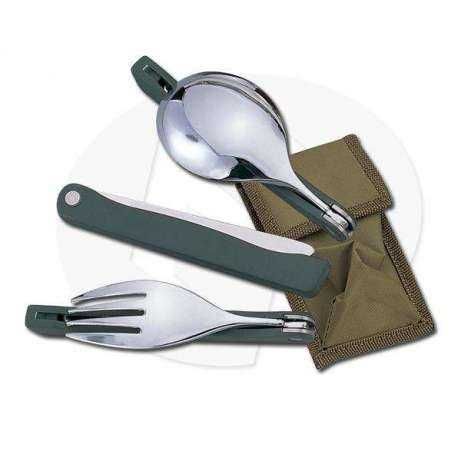 Походный набор столовых приборов (ложка,вилка,нож) в чехле 3 в 1