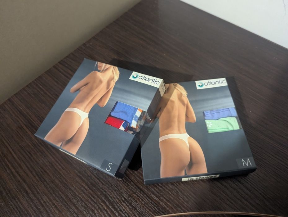 Жіночі трусики-стрінги Atlantic (бавовна), розміри S та M