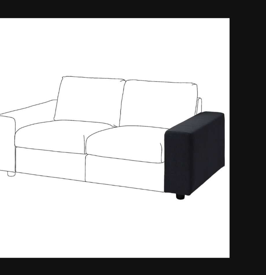 Nowe IKEA VIMLE Podłokietnik szeroki+  Saxemara czarnoniebieski 2szt.