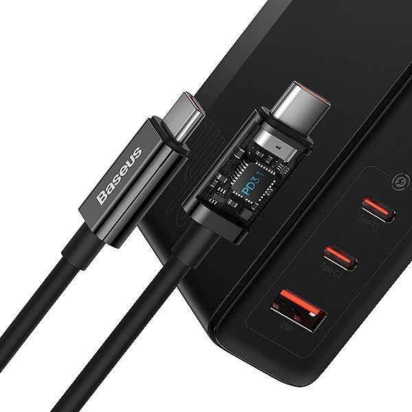 Baseus GaN5 Pro szybka ładowarka 2xUSB-C+USB 140w Eu czarna (ccgp)