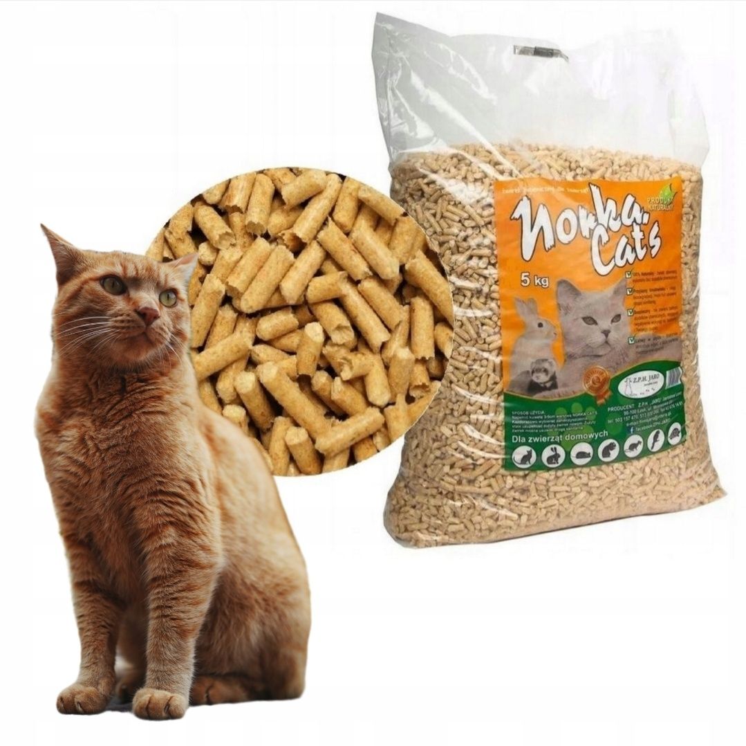 Żwirek Pellet Norka Cat's drewniany 5kg dla królika, kota i gryzoni