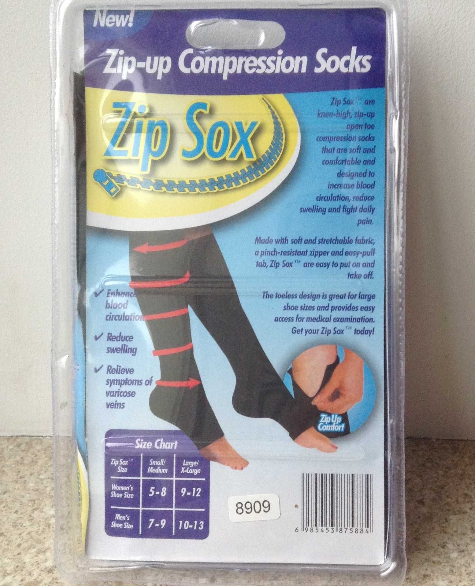 Лечебные компрессионные гольфы на молнии Zip Sox, размер M