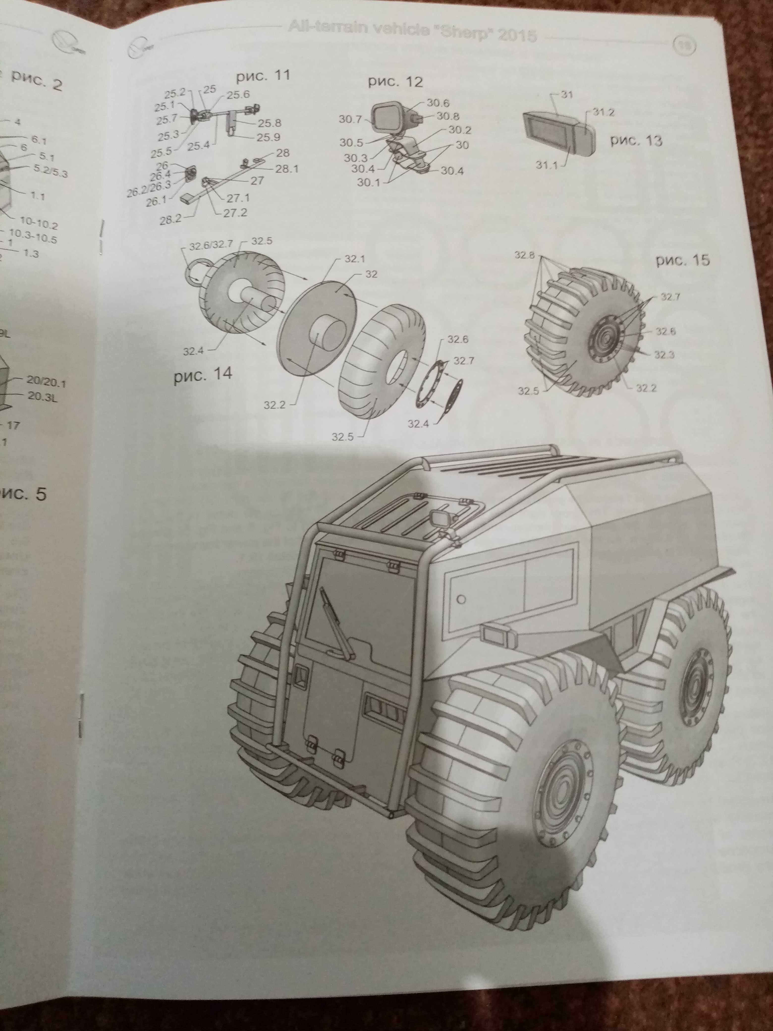 Сборная модель из бумаги, 1/25, вездеход "Sherp"
