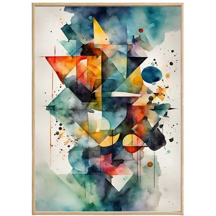 Plakat geometria gwiazd w RAMIE do salonu - 30x40cm