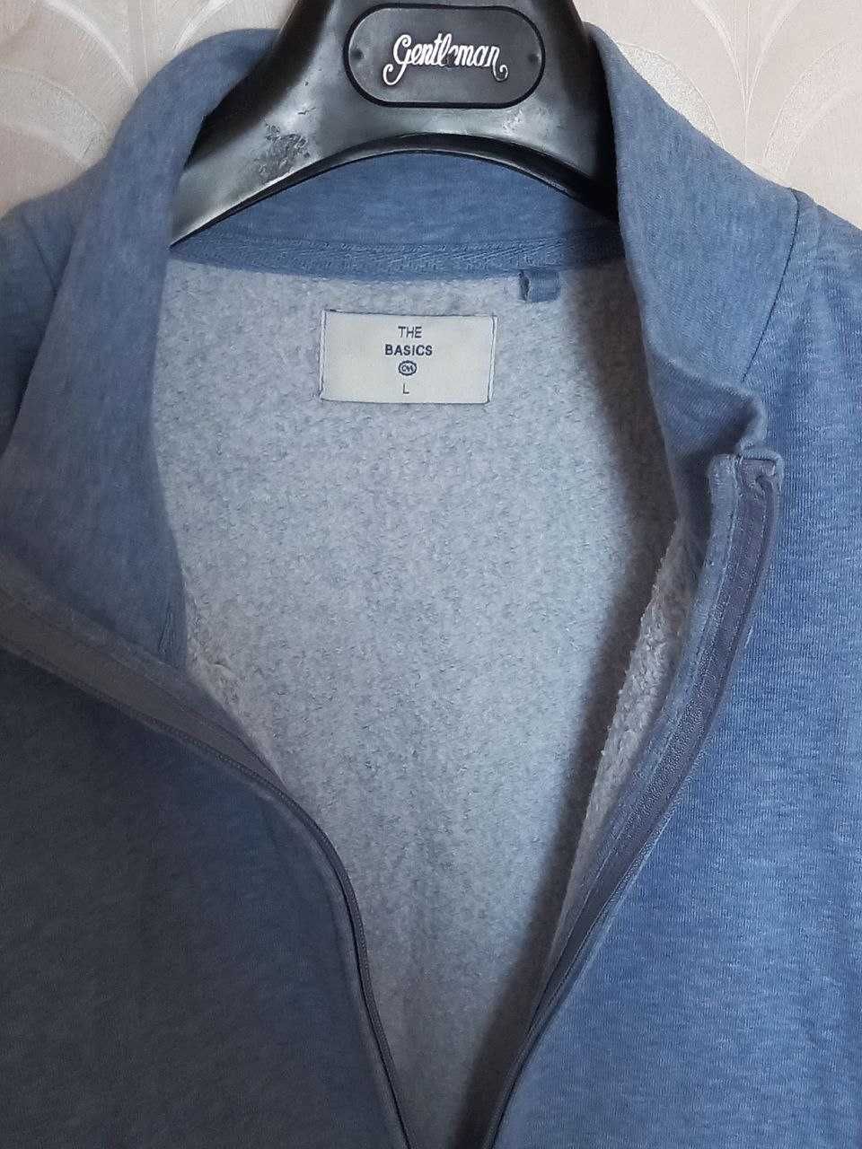 Свитер пуловер кофта джемпер водолазка синяя хлопок XL 52 размер
