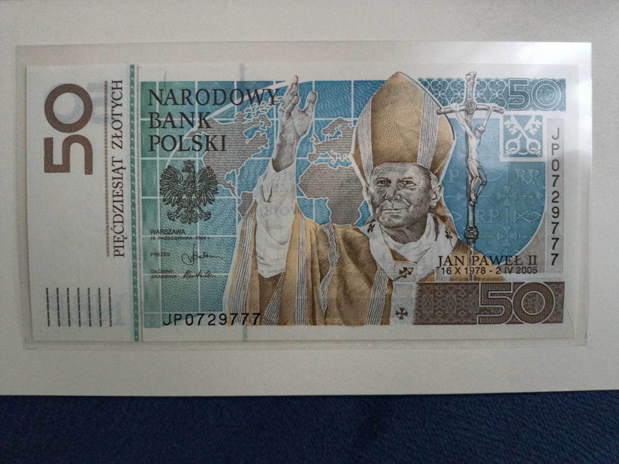 50 Złotych 2005 Jan Paweł ll stan 1 UNC